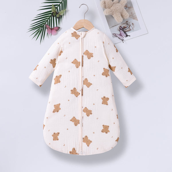 Mommbaby Baby Cotton Cartoon Star Bear sleeping bag double zipper head hidden zipper perspiration breathable four seasons wear Baby Wholesale Clothes