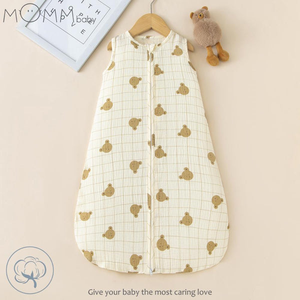 Cartoon printed baby cotton sleeping bags double zipper head hidden zipper comfortable breathable four seasons wear Baby Wholesale Clothes