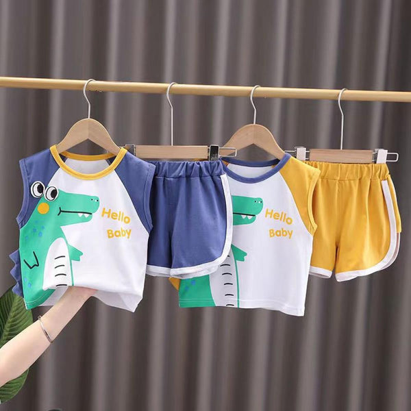 Boys Summer Sleeveless Vest Shorts Suit Wholesale Boys Clothes