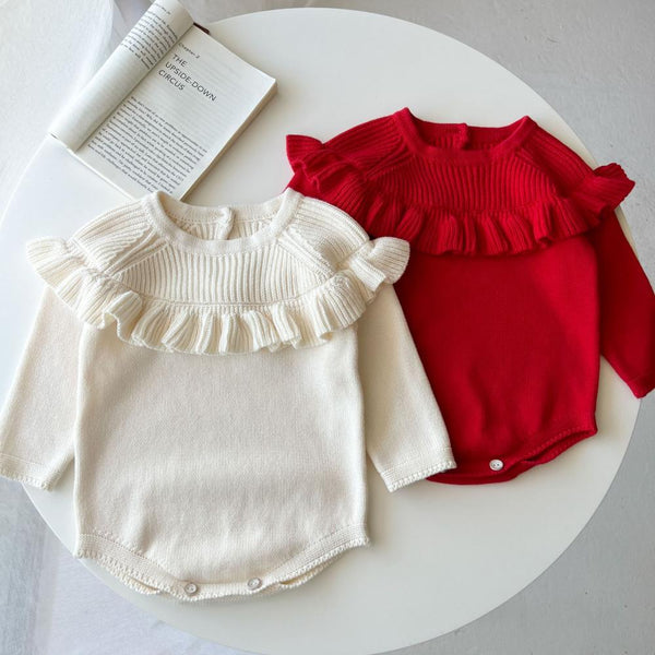 Autumn and Winter Knitted Cotton Yarn Baby Girl Romper Wholesale Girls Clothes