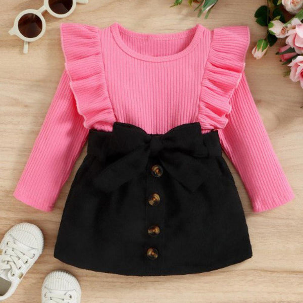 Autumn Girls Long-sleeve Top + Skirt Set Wholesale Baby Girls Clothes