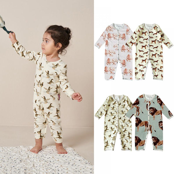 Baby Autumn Cotton Print Romper Wholesale Baby Clothes